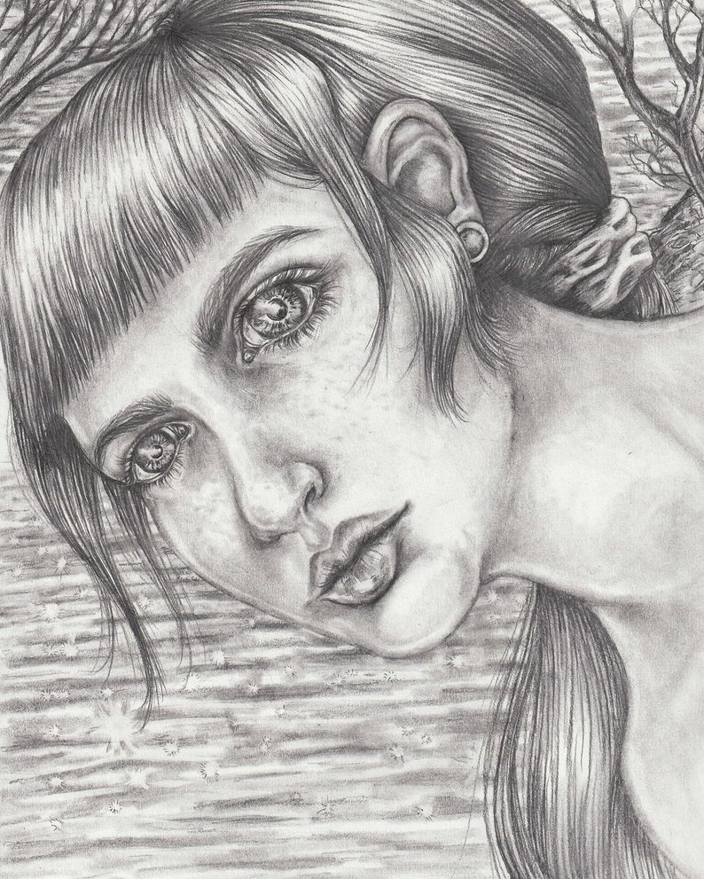 794x991 Pencil Portrait Drawing Pencil Portraits Pencil Portrait - Water Reflection Drawing