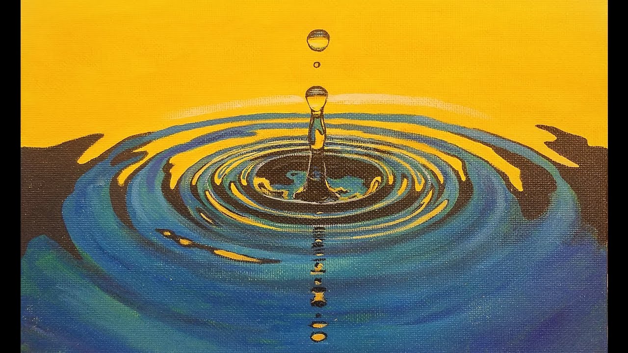 1280x720 Learn To Paint Water Drop Ripples Live Acrylic Step - Water Ripples Drawing