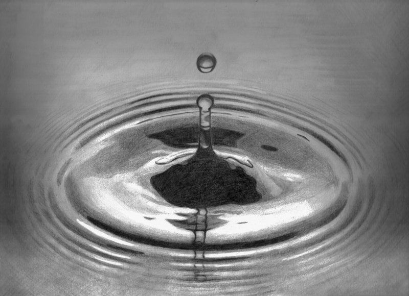 800x580 charcoal water drop and ripple art water art, water ripples - Water Ripples Drawing