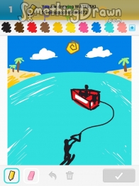 196x261  - Water Ski Drawing