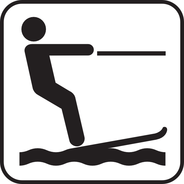 600x600 water skiing white clip art - Water Ski Drawing