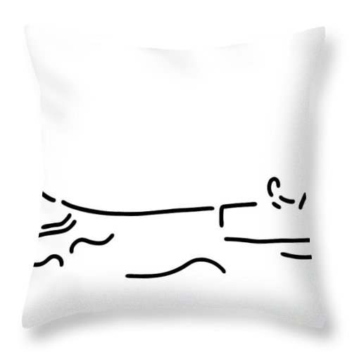 500x500 Water Ski Boat Waterski Throw Pillow For Sale - Water Ski Drawing