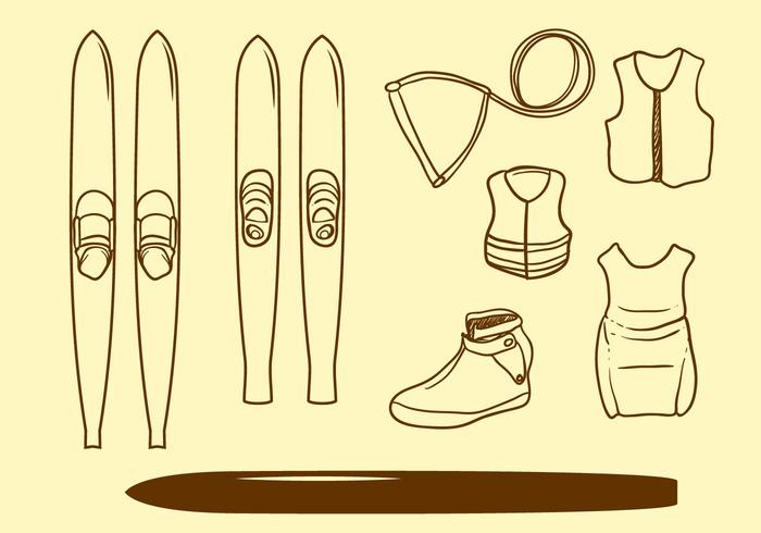 700x490 hand drawn water skiing vector - Water Ski Drawing