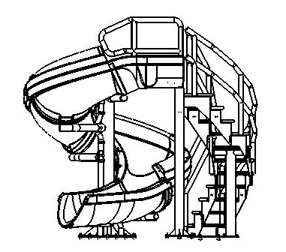 286x252 vortex water slide, open flume w ladder - Water Slide Drawing