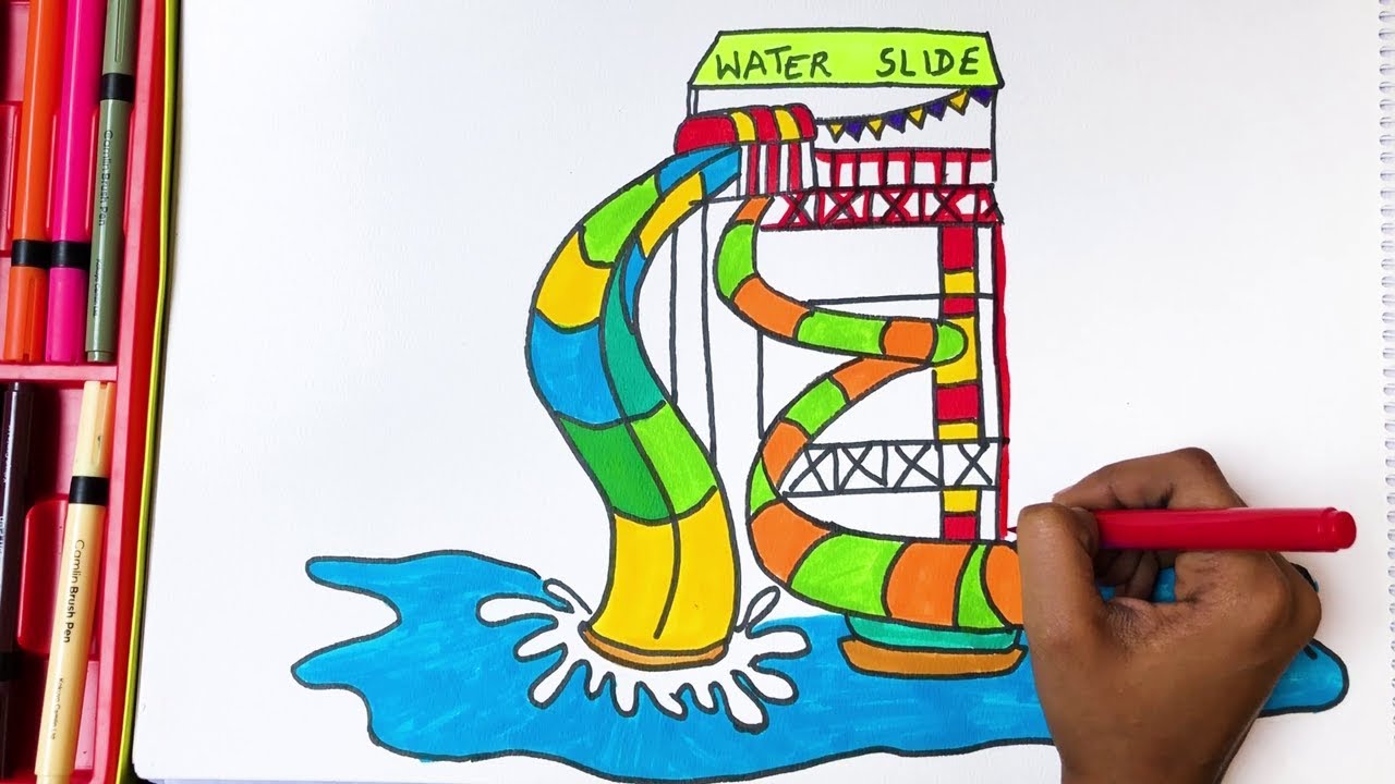 1280x720 Water Slide - Water Slide Drawing