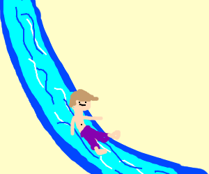300x250 A Person Sliding Down A Water Slide Drawing - Water Slide Drawing