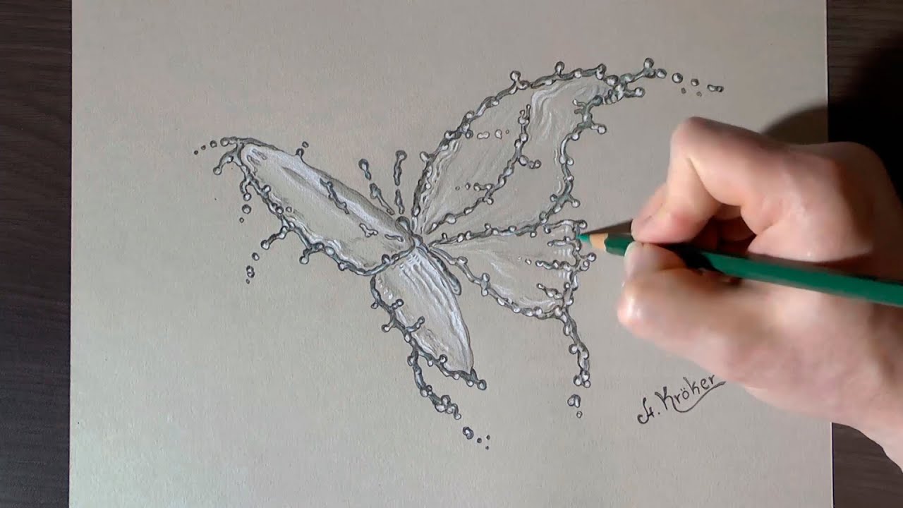 1280x720 drawing a water splash butterfly - Water Splash Drawing
