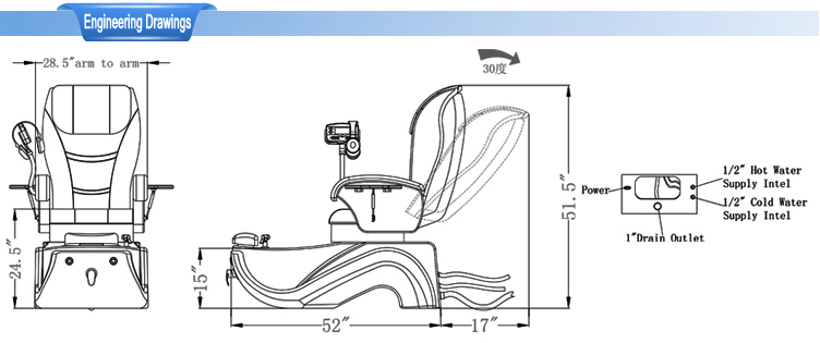 752x315 Professional Electric Pedicure Machine Price With Water Spray Kzm - Water Spray Drawing