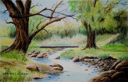 500x320 how to draw a small stream in pastel online art lessons - Water Stream Drawing