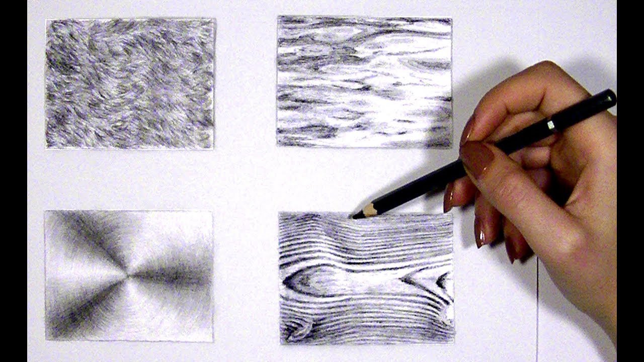 1280x720 Drawing Different Texturesdrawing Fur, Water, Metal And Wood - Water Texture Drawing