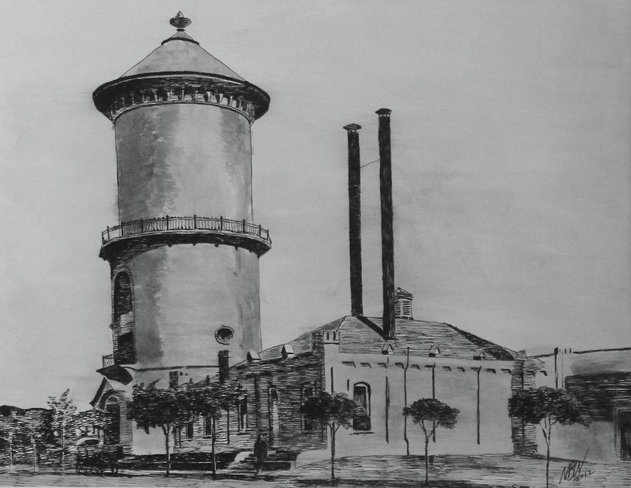 900x696 Fresno Water Tower Drawing - Water Tower Drawing