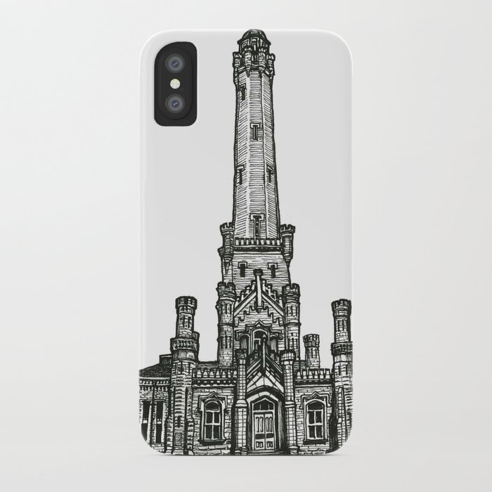 700x700 Triptych - Water Tower Drawing