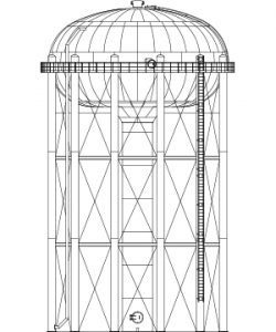 250x300 water tower drawings standards specifications phoenix - Water Tower Drawing
