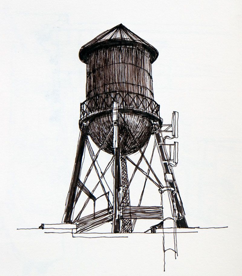 Water Tower Drawing at Explore collection of Water