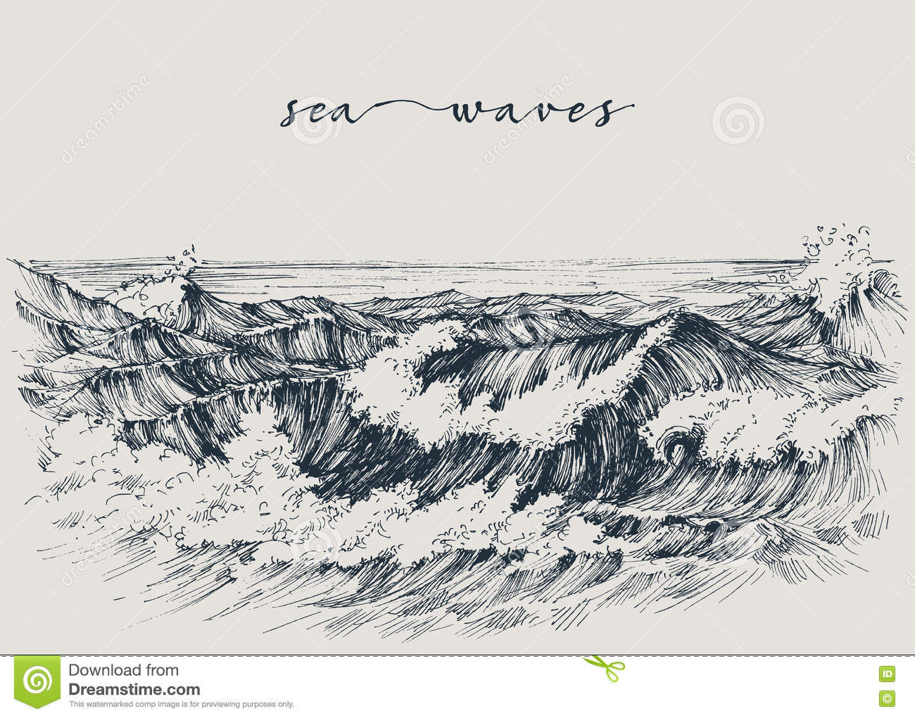 1300x1020 ocean water drawing sea or ocean waves drawing stock vector - Water Waves Drawing