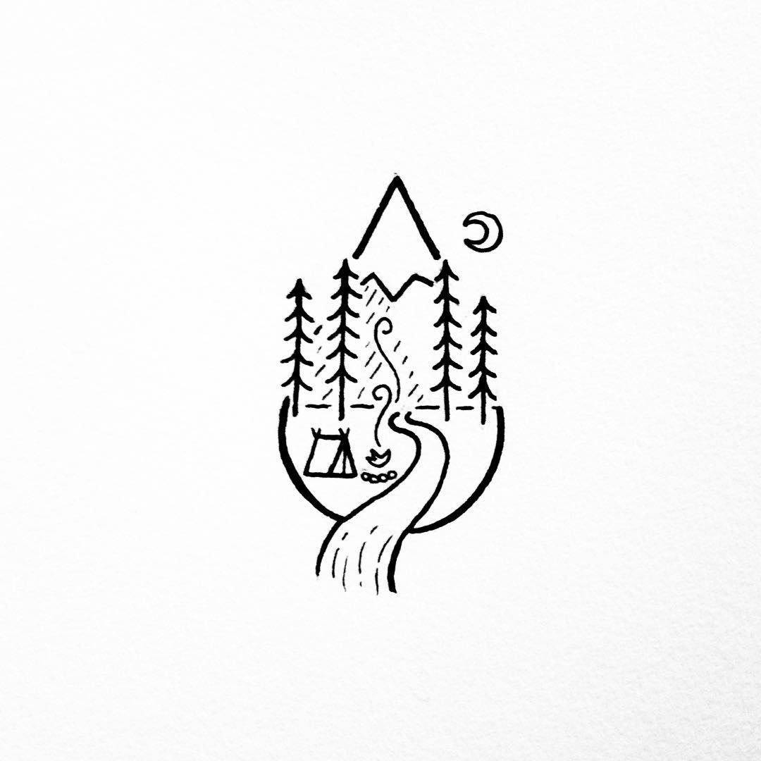 1080x1080 Waterfallrain Drop Doodle Diy Notebook Journal - Waterfall Cartoon Drawing