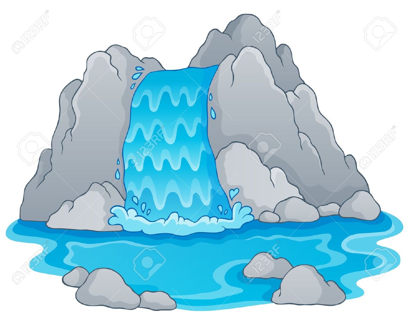 1300x1019 cartoon waterfall clipart - Waterfall Cartoon Drawing