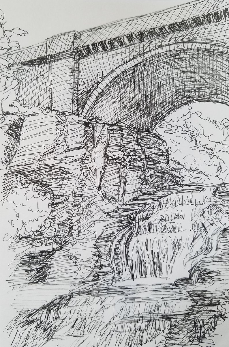 Waterfall Drawing at PaintingValley.com | Explore collection of ...