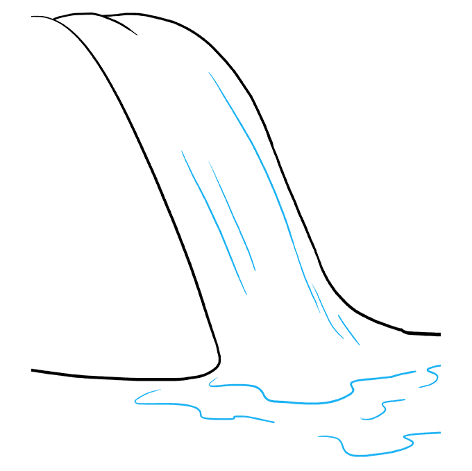 680x678 how to draw a waterfall - Waterfall Drawing