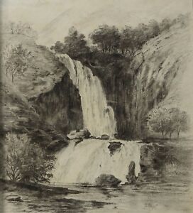 272x300 Hubert Clerget - Waterfall Drawing