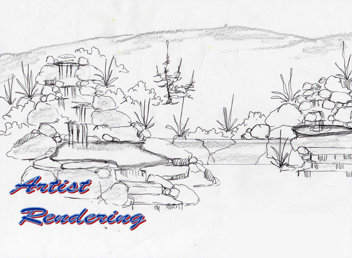 703x515 Ximenez Waterfalls - Waterfall Line Drawing