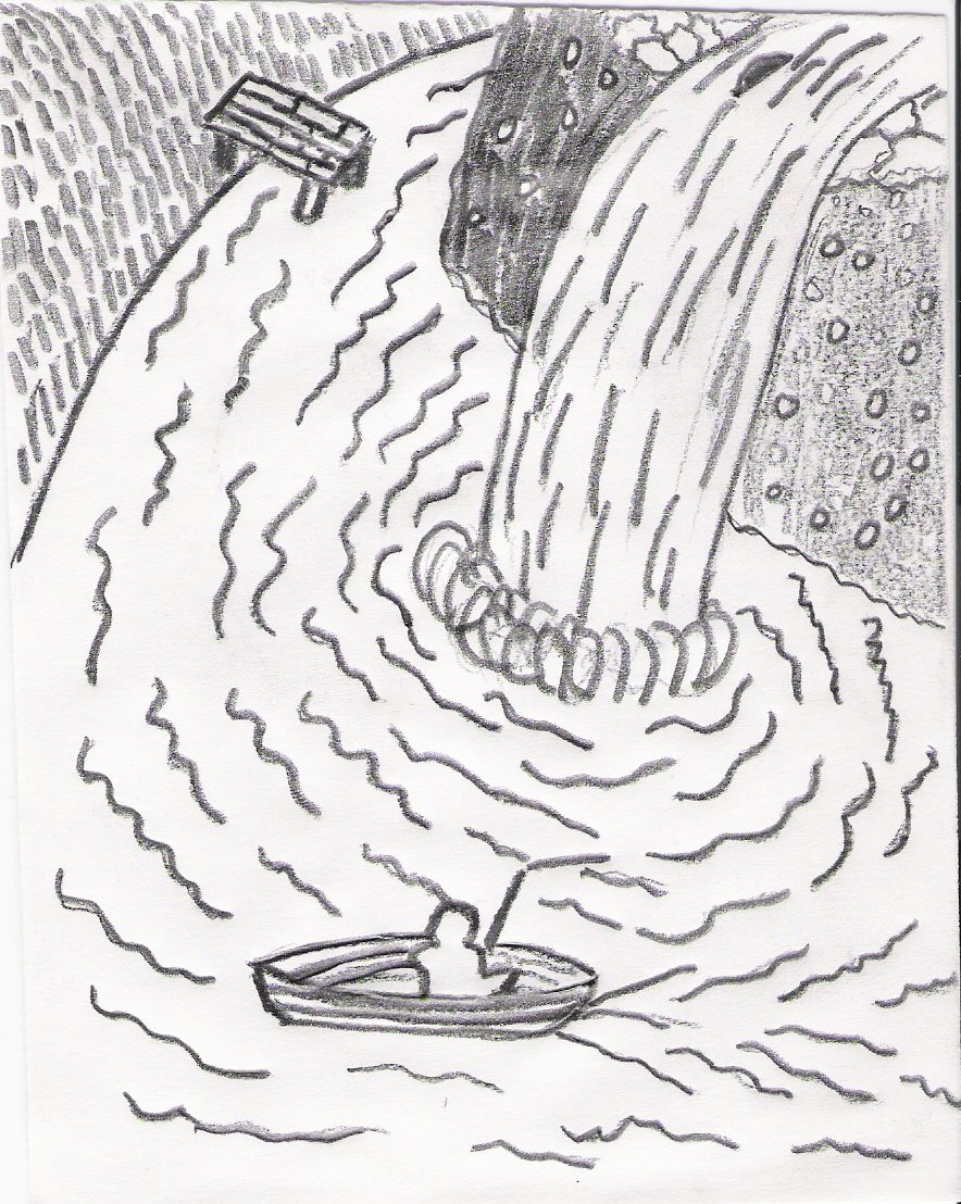 884x1108 Christopher Hutcheson Gallery - Waterfall Line Drawing