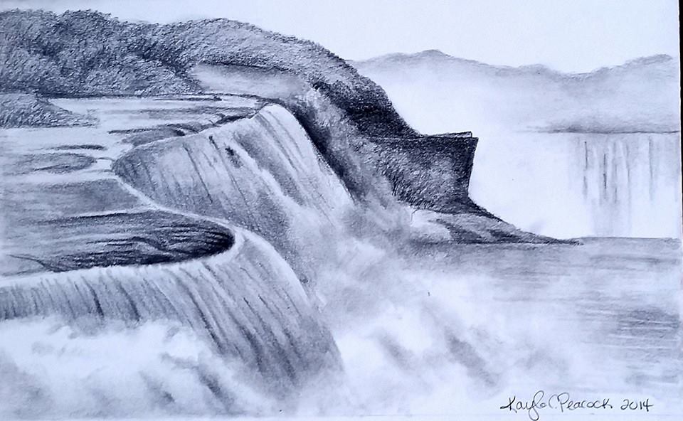 Waterfall Pencil Drawing at PaintingValley.com | Explore collection of