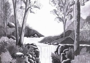 300x210 sketches of waterfalls pencil drawings of waterfall pencil - Waterfall Pencil Drawing