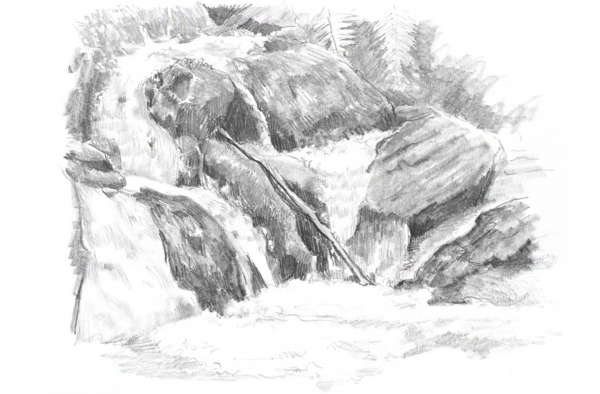 Waterfall Pencil Drawing At Paintingvalley Com Explore Collection Of Waterfall Pencil Drawing