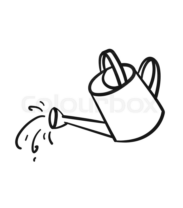 704x800 Watering Can Sketch Icon For Web, Stock Vector Colourbox - Watering Can Drawing
