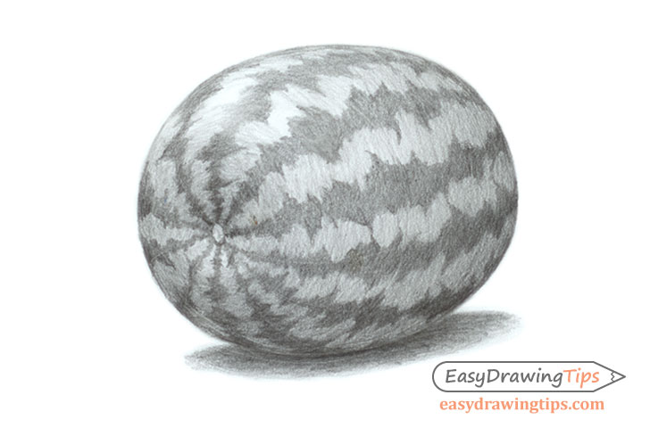 728x480 how to draw a realistic watermelon step - Watermelon Drawing
