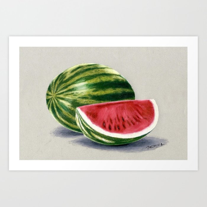700x700 watermelon drawing art print - Watermelon Drawing