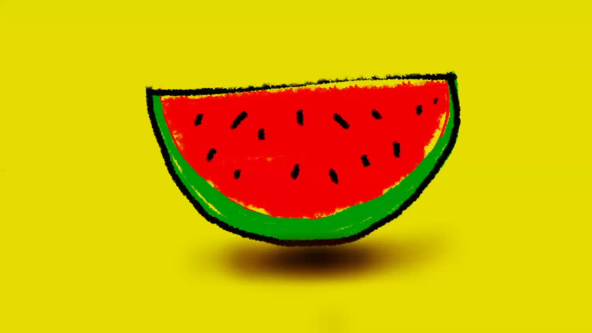 852x480 drawing a watermelon with color stock footage video - Watermelon Drawing