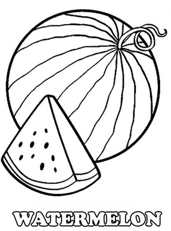 600x808 watermelon coloring pages miscellaneous coloring pages - Watermelon Line Drawing