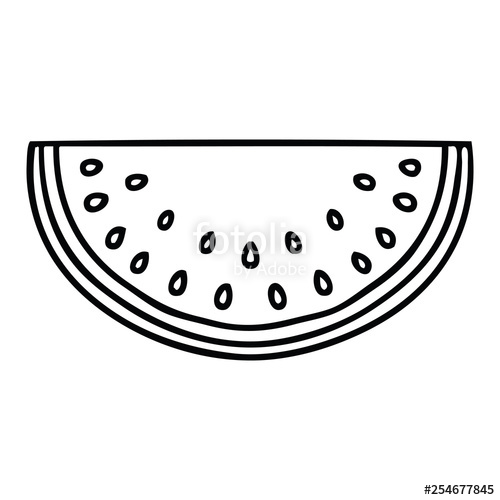 500x500 quirky line drawing cartoon watermelon stock image and royalty - Watermelon Line Drawing