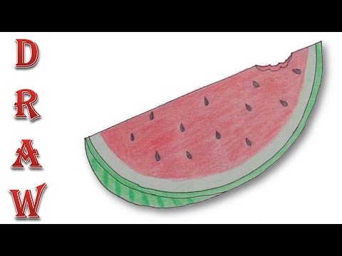 480x360 how to draw a watermelon slice - Watermelon Slice Drawing