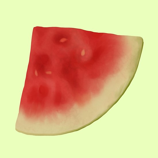 550x550 Watermelon Slice Realistic Drawing Posters - Watermelon Slice Drawing