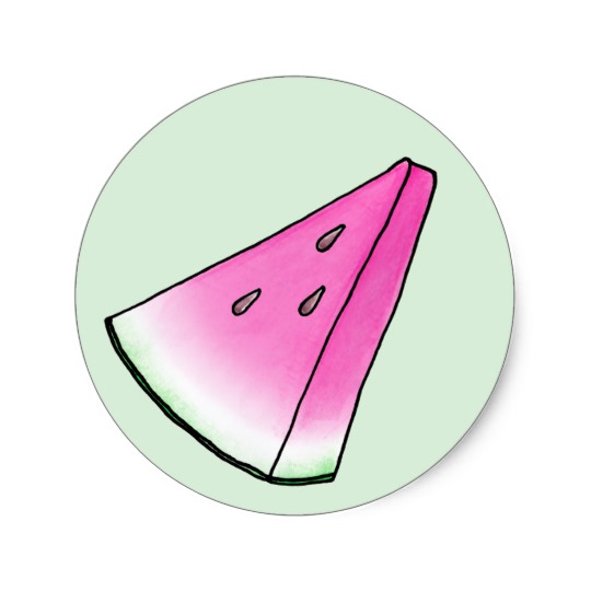 540x540 Watermelon Slice Classic Round Sticker - Watermelon Slice Drawing