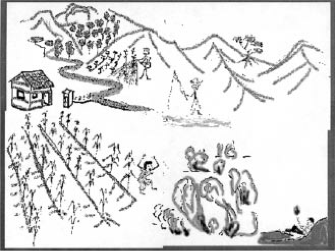 658x493 drawing of fictive landscape used to stimulate recognition - Watershed Drawing