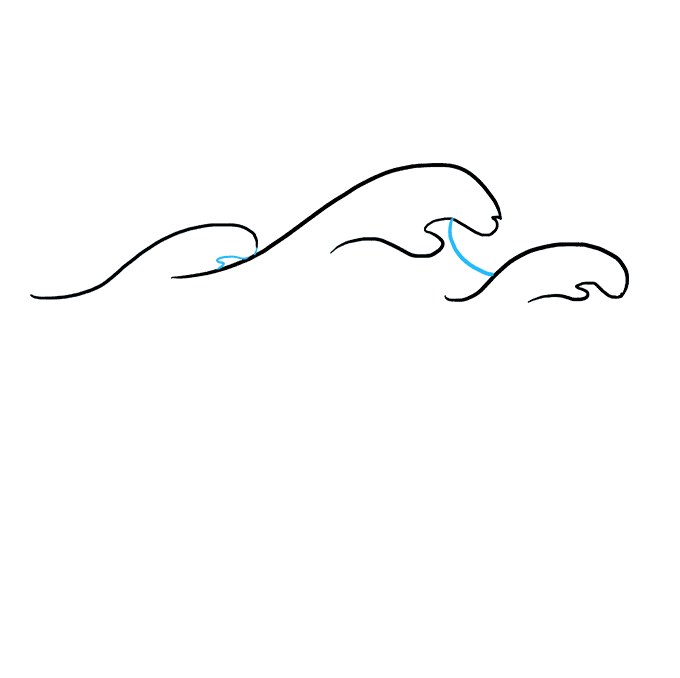 680x678 Line Drawing Waves - Wave Drawing