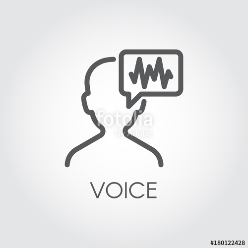 500x500 voice identity outline icon recognize audio system sign - Wave Outline Drawing