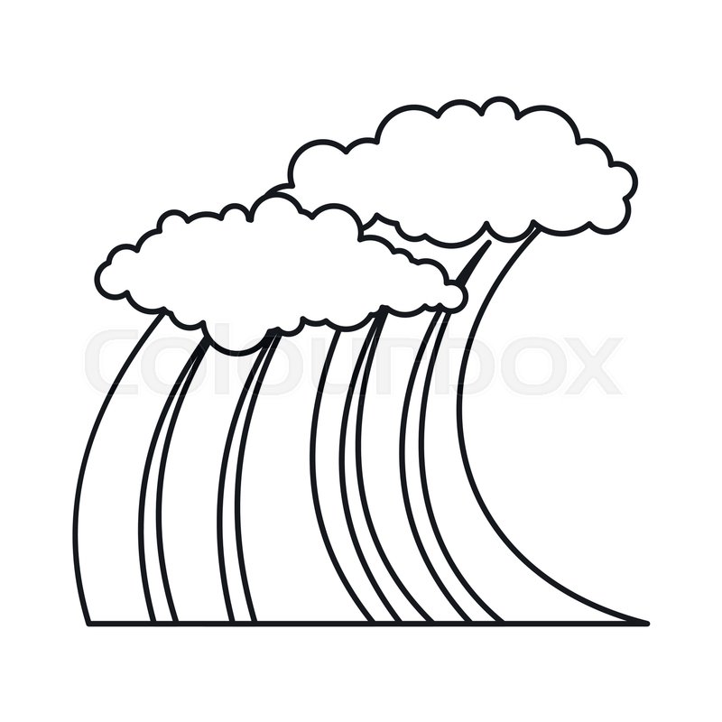 800x800 wave icon in outline style isolated on stock vector colourbox - Wave Outline Drawing