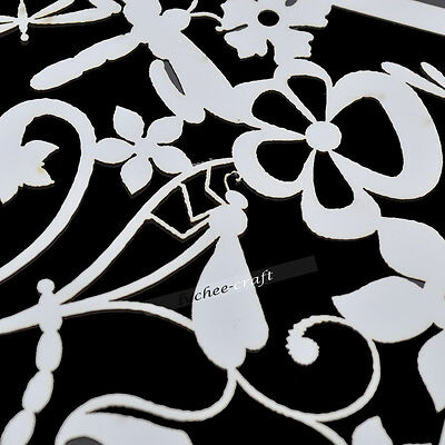 400x400 rose wave pattern layering stencils template diy scrapbook drawing - Wave Pattern Drawing