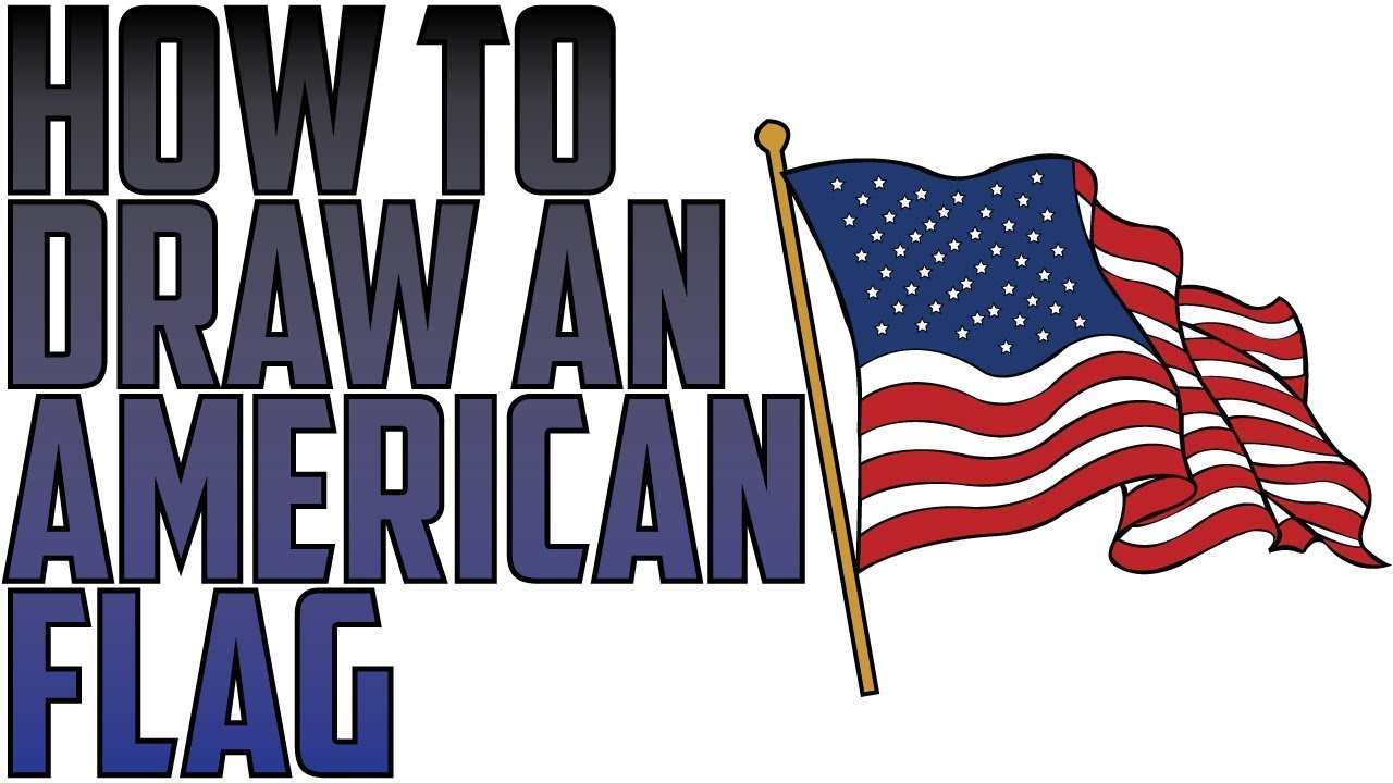 1280x720 how to draw an american flag waving in the wind - Waving American Flag Drawing