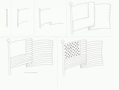 Waving American Flag Drawing at PaintingValley.com | Explore collection ...