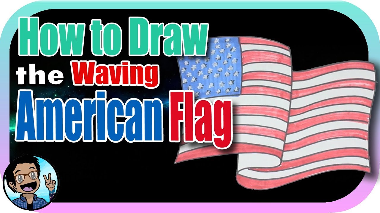 1280x720 how to draw a waving american flag - Waving American Flag Drawing