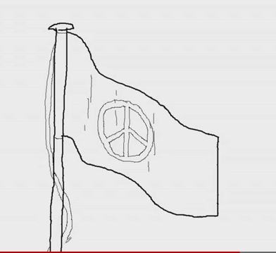 392x359 how to draw a waving flag step - Waving Flag Drawing