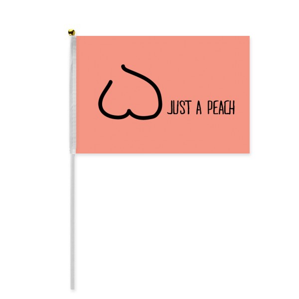 600x600 just peach funny drawing pink hand waving flag inch polyester - Waving Flag Drawing