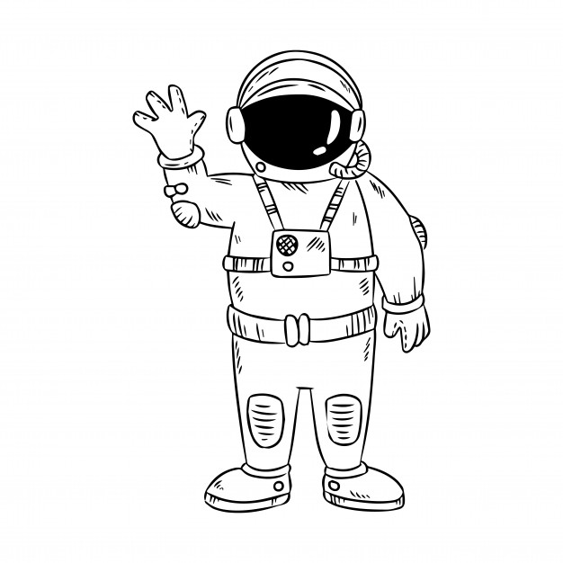 626x626 cute little astronaut waving hand vector premium download - Waving Hand Drawing