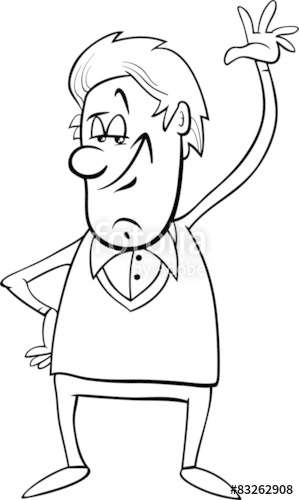 299x500 man waving hand coloring - Waving Hand Drawing